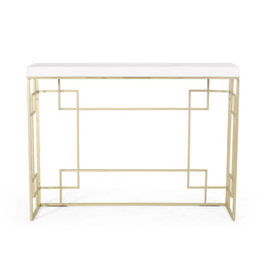 English Elm Christopher Knight Home® - CONSOLE Gold Geometric Console Table with MDF Top and Metal Open Frame — Modern Glam Accent for Hallway 71551.00
