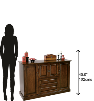 Hekman Furniture 695081 Hide-a-bar™ Console With Cherry Bordeaux Finish, Granite Top, And Storage For 28 Wine Bottles Cherry Bordeaux Devino Ii Wine & Bar Cabinet 695081