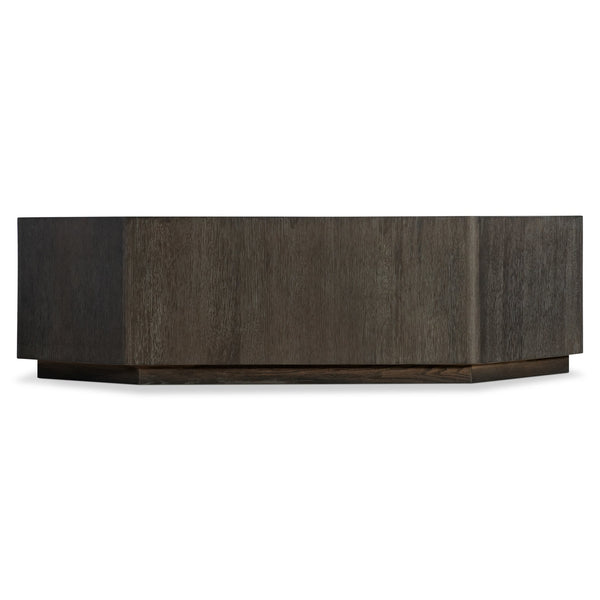 Bernhardt Bernhardt Sculptural Alton Cocktail Table — Seven-Sided Wire-Brushed Oak Top, End-Grain Detail, Casters (57.38" W) 357015