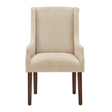 Homelegance By Top-Line Damiano Linen Sloped Arm Hostess Chair Brown Rubberwood