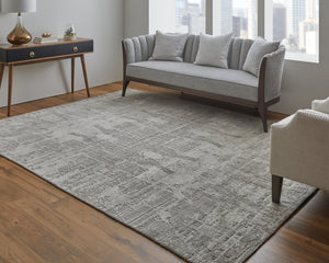 Feizy Rugs Eas69a5f Eastfield Artisanal Hand-woven Viscose And Wool Abstract Rug - Modern Style For Any Space Gray,Ivory Viscose,Wool Eas69a5fgrybgef00