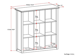English Elm Artisan 9-Cube Bookcase - Handcrafted Distressed Grey Storage Unit For Stylish Home Organization B136P158414
