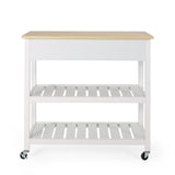 Christopher Knight Home® - Noble House - Neffs Contemporary Kitchen Cart with Wheels