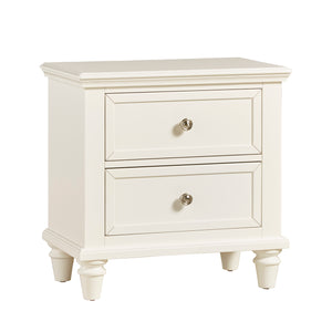 Homelegance By Top-Line Dasha 2-Drawer End Table White Wood
