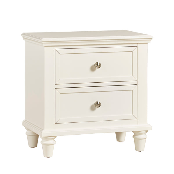 Homelegance By Top-Line Dasha 2-Drawer End Table White Wood