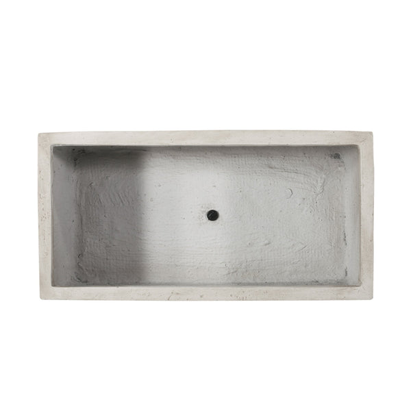 English Elm Ella Rectangular Mgo Planter Box Weathered Stone Finish Outdoor Patio Garden 70627.00WHI