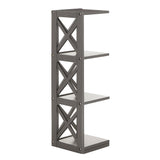 Homelegance By Top-Line Julius X-Frame 3-Shelf Bookcase Grey Rubberwood