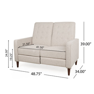 English Elm Christopher Knight Home® - DOUBLE Recliner Fabric Sofa with Plush Cushions and Space-Saving Design for Living Rooms, 49"L Wheat 72478.00FWHEAT