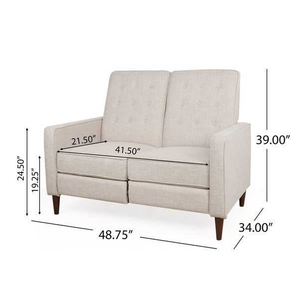 English Elm Christopher Knight Home® - DOUBLE Recliner Fabric Sofa with Plush Cushions and Space-Saving Design for Living Rooms, 49"L Wheat 72478.00FWHEAT