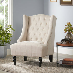 English Elm Toddman Wingback Club Chair Tufted Diamond Stitching Birch Legs Reading Nook Accent 55038.00LBG