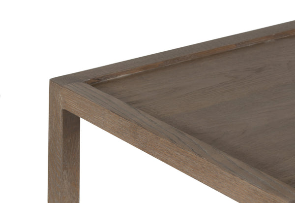 Porter Designs Porter Lowell Solid White Oak End Table With Extra Storage Shelves, Versatile Brown Design, Durable Brown Wood 05-108-07-1920