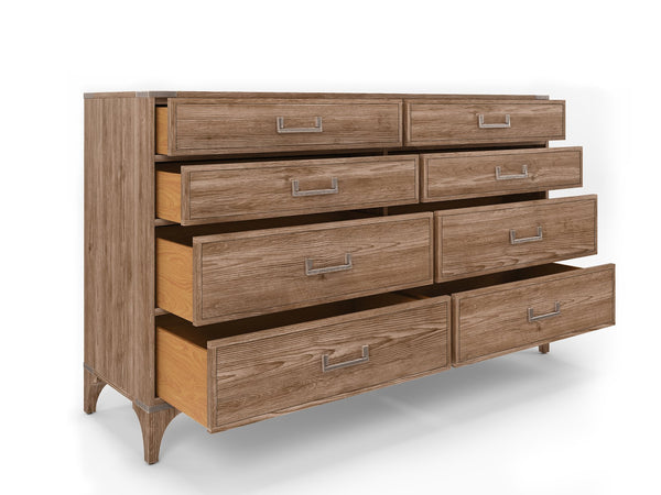 A.R.T. Furniture Passage Dresser: Stylish Natural Oak Storage With 8 Soft-close Drawers & Cedar-lined Bottoms Brown Ash Solids,Knotty Oak Veneers,Metal 287130-2302