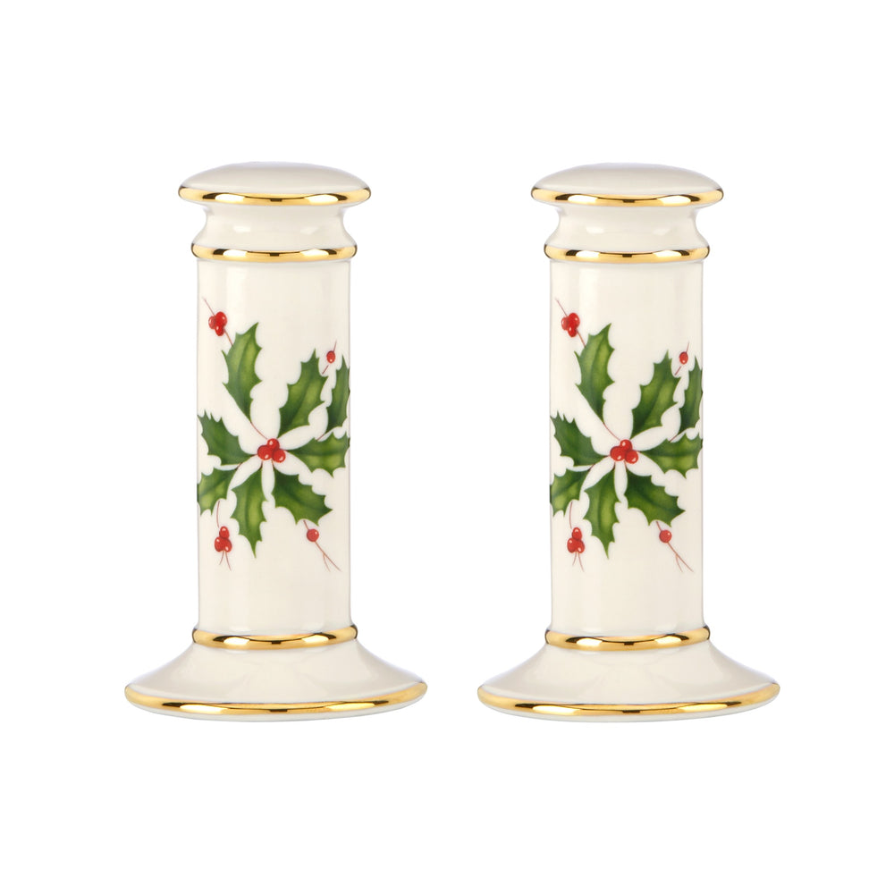 Lenox Holiday Archive Salt & Pepper Set Red & Green, IVORY PORCELAIN 840149
