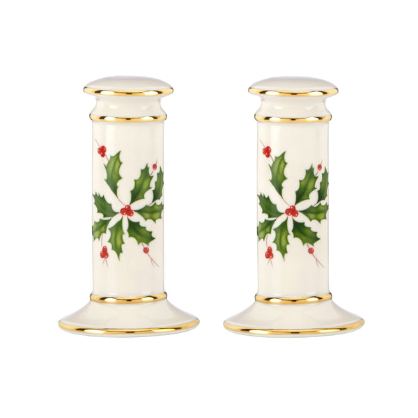 Lenox Holiday Archive Salt & Pepper Set Red & Green, IVORY PORCELAIN 840149