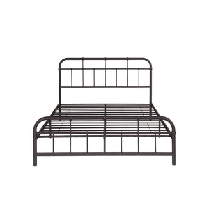 English Elm Queen Iron Platform Bed Pipe Style Frame No Box Spring Needed Industrial Loft Bedroom Copper 64072.00HMCOP-Q