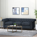 Christopher Knight Home® - Noble House - Parksley Tufted Chesterfield Fabric 3 Seater Sofa