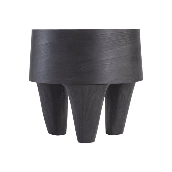 Bernhardt Bernhardt Katana Side Table Blackened Pine Finish — Sculptural Round Top, Angled Legs, Durable Grain 426125