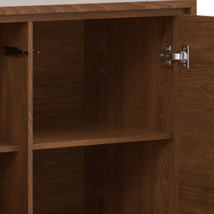 English Elm Lowry - Stylish Walnut Veneer Storage Cabinet With Adjustable Shelves For Home Or Office Use B136P158860