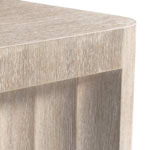Bernhardt Bernhardt Loggia Side Table — Sculptural Fluted Base, Aria Wire-Brushed Oak, Rounded Square Top, 22" 345122
