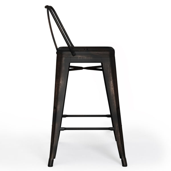 English Elm Rayne 24" Metal Counter Height Stool Set Of 2 - Vintage Industrial Style For Kitchen & Bar Use B136P159477-GIGA