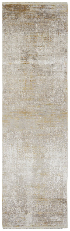 Feizy Rugs Cadiz Abstract Low Pile Rug - Modern Elegance With Distinctive Patterns Inspired By Spanish Architecture Taupe,Ivory,Gold Viscose,Acrylic 86639fwfbge000i89