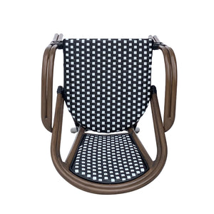English Elm Bistro Wicker Outdoor Dining Chairs Set of Two with Rust Resistant Aluminum Frame Patio 72905.00BLK