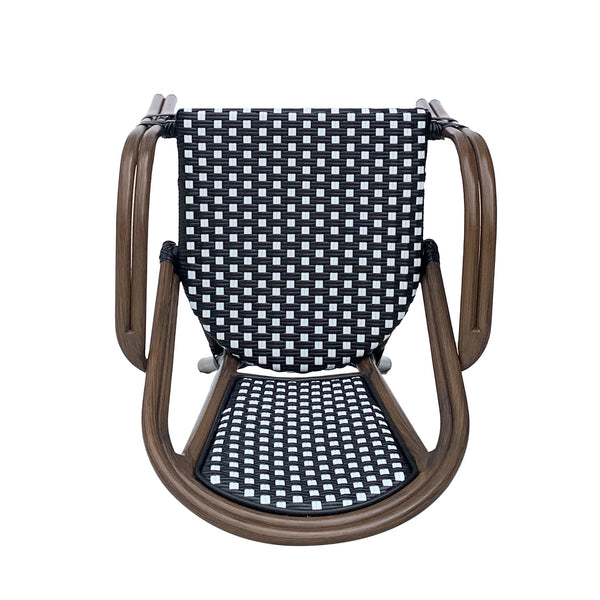 English Elm Bistro Wicker Outdoor Dining Chairs Set of Two with Rust Resistant Aluminum Frame Patio 72905.00BLK