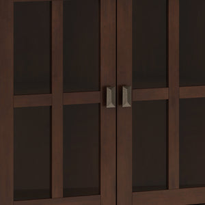 English Elm Artisan Wide 4-Door Storage Cabinet In Rich Russet Brown - Handcrafted, Versatile & Stylish Organization B136P158421