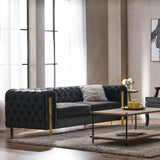 Christopher Knight Home® - Noble House - Keyser Modern Glam Tufted Velvet 3 Seater Sofa