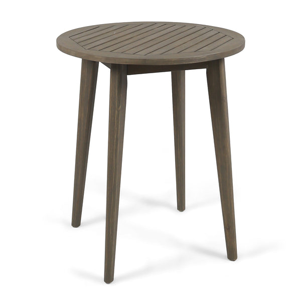 English Elm Stamford Round Solid Acacia Outdoor Bistro Table Weather Resistant Patio Dining 62919.00GRY