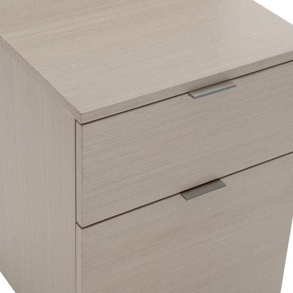 Bernhardt Bernhardt Transitional Paloma 2-Drawer File Cabinet In Linear Grey Wood-Grain With Casters, Sleek Storage (96) D13505
