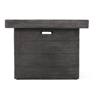English Elm Anchorage Square Mgo Wood Burning Fire Pit Outdoor Patio Heat 40000 Btu Grey 57551.00GRY-40K
