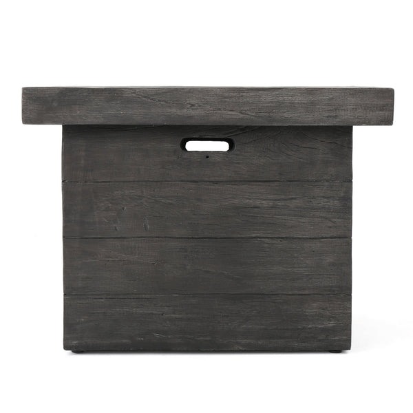 English Elm Anchorage Square Mgo Wood Burning Fire Pit Outdoor Patio Heat 40000 Btu Grey 57551.00GRY-40K