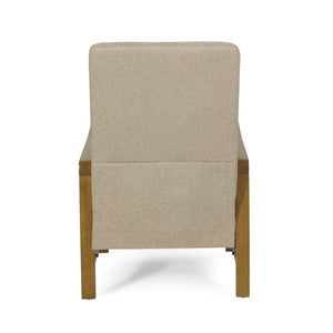 English Elm Christopher Knight Home® - Fabric Sand Push-Back Recliner Chair with Channel Stitching, Rubberwood Frame, Compact Comfort Lounge — Ergonomic Manual Club Seat (Sand) 71261.00SND