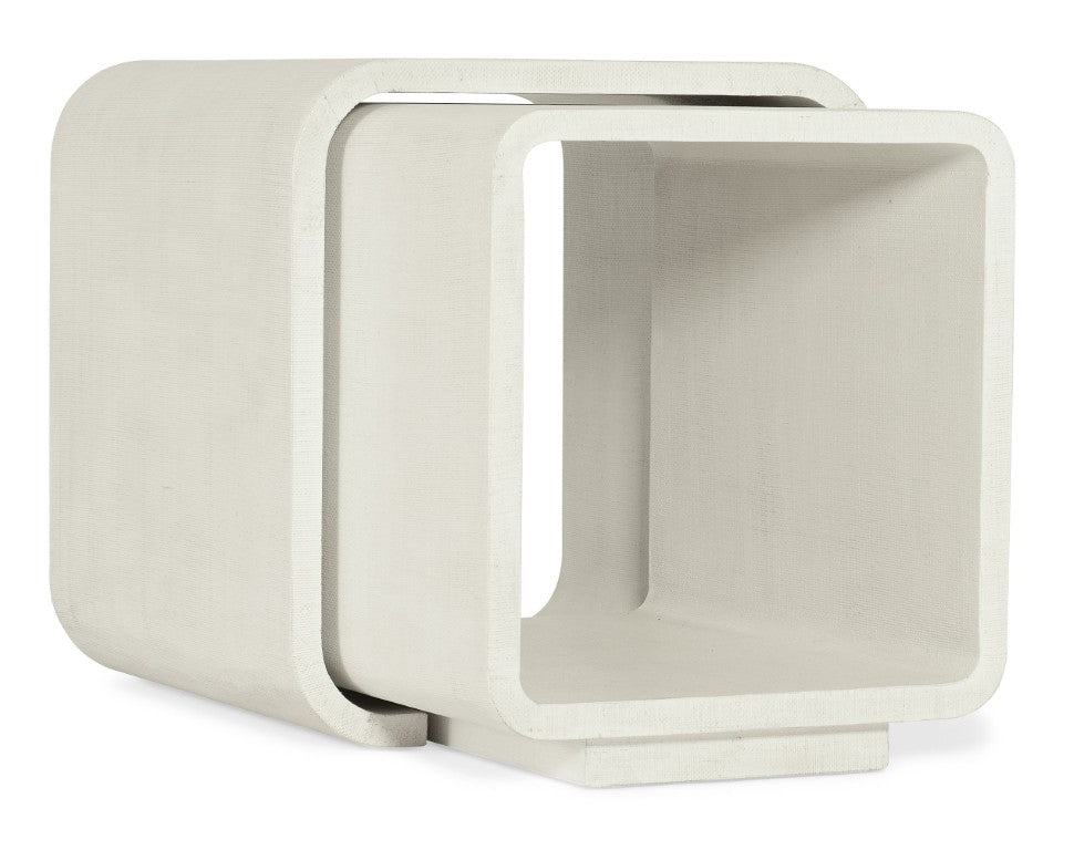 Hooker Furniture Serenity Kai Raffia Nesting End Tables — Sand Dollar Finish, Rounded Organic Shapes, Versatile Styling 6350-80113-03