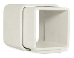 Hooker Furniture Serenity Kai Raffia Nesting End Tables — Sand Dollar Finish, Rounded Organic Shapes, Versatile Styling 6350-80113-03