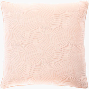 Surya Quilted Cotton Velvet 18” Accent Pillow - Luxurious Touch For Modern Decor, Soft & Elegant Design Dusty Pink Cotton,Cotton Qcv006-2222
