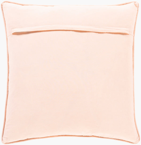 Surya Quilted Cotton Velvet 18” Accent Pillow - Luxurious Touch For Modern Decor, Soft & Elegant Design Dusty Pink Cotton,Cotton Qcv006-2222