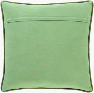 Surya Quilted Cotton Velvet 18” Accent Pillow - Luxurious Touch For Modern Decor, Soft & Elegant Design Medium Green Cotton,Cotton Qcv007-2222d