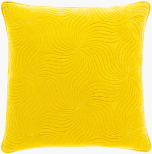 Surya Quilted Cotton Velvet 18” Accent Pillow - Luxurious Touch For Modern Decor, Soft & Elegant Design Mustard Cotton,Cotton Qcv008-1818p