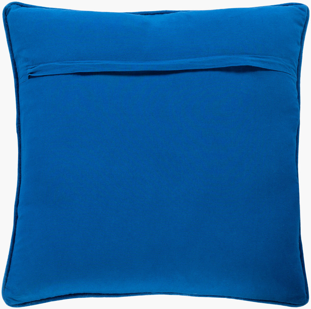 Surya Quilted Cotton Velvet 18” Accent Pillow - Luxurious Touch For Modern Decor, Soft & Elegant Design Blue Cotton,Cotton Qcv010-2222p