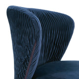 Homelegance By Top-Line Edoardo Curved Back Velvet Wave Pattern Office Chair Blue Velvet