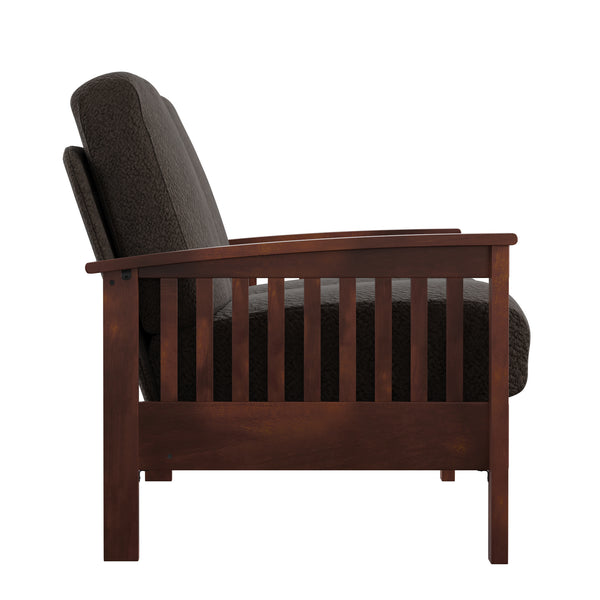Homelegance By Top-Line Parcell Mission-Style Wood Loveseat Brown Rubberwood
