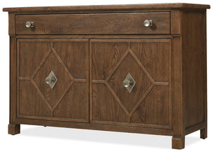 Hooker Furniture Driftwood Hall Chest With Buckboard Finish, Diamond-Motif Doors, Soft-Close Drawer & Storage Medium Wood 6820-85005-85