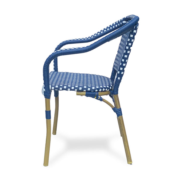 English Elm Bistro Chair Set of 2 French Country Woven Aluminum Outdoor Patio Seating Pair 72906.00NVY