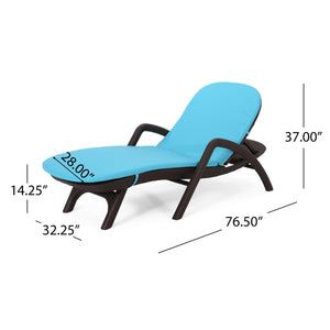 English Elm Christopher Knight Home® - Mikael Chaise Lounge With Cushion - Ergonomic Dark Brown Design For Ultimate Indoor & Outdoor Comfort 70798.00DBLU