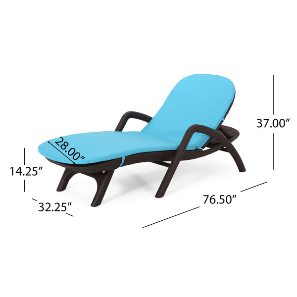 English Elm Christopher Knight Home® - Mikael Chaise Lounge With Cushion - Ergonomic Dark Brown Design For Ultimate Indoor & Outdoor Comfort 70798.00DBLU