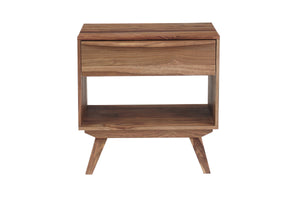 Porter Designs Porter Fusion Solid Sheesham Wood Nightstand Table - Mid-century Modern Design With Flared Legs Light Brown Wood 04-117-04-6750n