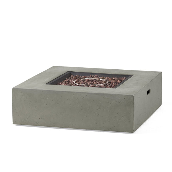 English Elm 50000 Btu Square Mgo Concrete Propane Fire Table for Outdoor Patio Entertaining 59241.00WHI-50K_59243.00WHI