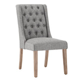 Homelegance By Top-Line Griffin Tufted Linen Upholstered Side Chairs (Set of 2) Grey Rubberwood